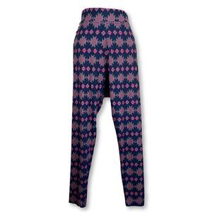 Simply Southern Collection Pink And Blue Geometric Aztec Print Leggings Medium